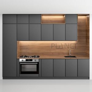 Mini cocina modular Moderno grano <span class=keywords><strong>de</strong></span> madera Melamina y laca Muebles <span class=keywords><strong>Baratos</strong></span> Diseño <span class=keywords><strong>de</strong></span> gabinete <span class=keywords><strong>de</strong></span> cocina - Product Image 2