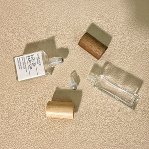 ขวดแก้วใสแบบม้วนฝาปิดทำจากไม้บีชวอลนัทใช้ใส่ลูกปัดแบบเดินได้ - Product Image 1