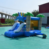Château gonflable tropical pour enfants avec toboggan, structure de saut gonflable pour la maison, le jardin, les fêtes et les jeux pour enfants