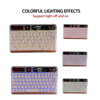 Teclado Inalámbrico BT Ultra Delgado de Plástico Ergonómico con Retroiluminación RGB de 78 Teclas con Interruptor de Tijera y Panel Táctil para PC/Tableta/Portátil