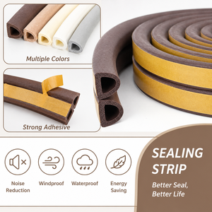 Guarnizione Premium Tipo D <span class=keywords><strong>per</strong></span> Porte, Striscia Sigillante in Schiuma EPDM Autoadesiva <span class=keywords><strong>per</strong></span> Isolamento Porte Camera da Letto - Product Image 4