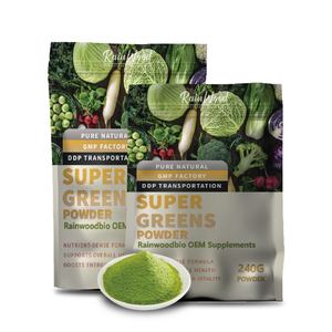Rainwood Super Greens Powder Organik, Campuran Bubuk Super Greens, Suplemen <span class=keywords><strong>Multivitamin</strong></span>, Makanan Super, Bubuk Campuran Sayuran Hijau - Product Image 1