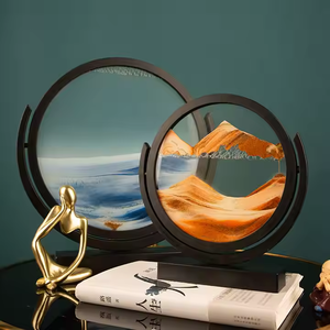 Vente chaude De <span class=keywords><strong>Luxe</strong></span> 7 Pouces 3D Rond Liquide Quicksand <span class=keywords><strong>Sablier</strong></span> Rotatif Coloré Design Moderne Décoration de La Maison Art - Product Image 4