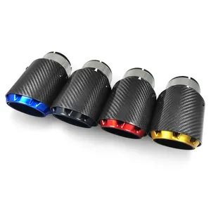 工厂出口新设计子弹形状碳纤维排气管消声器尖端多种颜色用于汽车bmw奥迪福特通用
