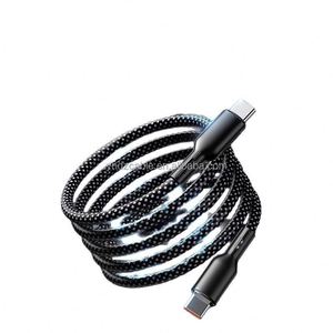 60W <b>Type</b>-<b>C</b> Fast <b>Charging</b> Braided Data <b>Cable</b> Magnetic Absorption Dual Head Charger <b>Cable</b> for Apple for Huawei Copper - Product Image 4