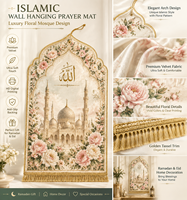 Factory Wholesale Price Plush Polyester Modern Hanging Worship Prayer Rug Customizable Size and Pattern Washable Free Samples