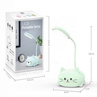 Lampe de bureau réglable pour la protection des yeux, lumière de lecture pliable flexible, lampe de table LED mignonne en forme de chat, veilleuse pour enfants