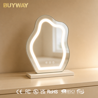 Miroir de maquillage BUYWAY HollywoodVanity avec éclairage LED continu, bordure ondulée en forme de nuages, miroir de maquillage avec cadre minimaliste