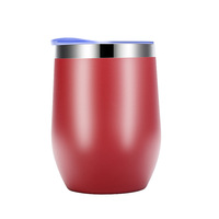 Tasse à bière isolée à double paroi en forme d'oeuf colorée personnalisée verres en acier inoxydable gobelet à vin 12oz