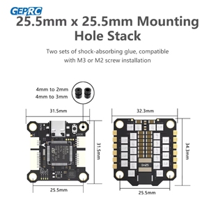ชุดควบคุมการบิน GEPRC TAKER <span class=keywords><strong>F722</strong></span> BL32 55A <span class=keywords><strong>SE</strong></span> STACK F7 สำหรับโดรนแข่ง พร้อมอุปกรณ์เสริม FXB - Product Image 3