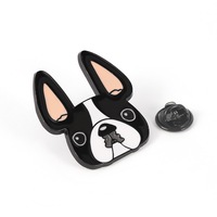 Ensemble de badges en émail en alliage à la mode-Broches d'animaux mignons ours chat chien abeille noir nickelé Badges UV pour la mode