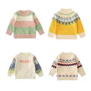 Pullover di cotone oversize per bambini in maglia personalizzata invernale taglie forti per bambini maglioni per bambini