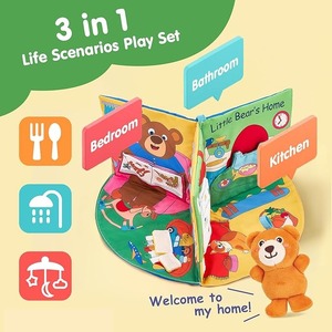 Libro de actividades suave para bebés, para estimular el tacto y el tiempo boca abajo, juguete para bebés con diseño de avión, para cumpleaños y para rellenar cestas de Pascua - Product Image 3
