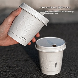 Bicchieri Monouso APP per Caffè e Tè, Bicchieri in Carta Texturizzata con Coperchi, per Bevande Calde Commerciali con Stampa Logo - Product Image 2