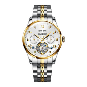 OEM Customized Luxury Men's Stainless Steel Mechanical Watch Perpetual Calendar 50M Waterproof Men's <b>Chronograph</b> Watch - Product Image 2