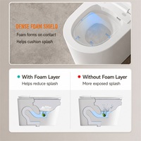 MWD Bidet intelligent moderne avec bouclier en mousse dense, commande par bouton simple, lumière d'ambiance, design fin, pour projets industriels