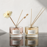 Bouteille diffuseur de parfum en verre cylindrique court de 150 ml, conteneur d'aromathérapie personnalisé avec logo pour la décoration intérieure