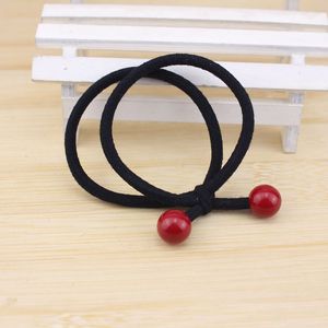Grande élastique à cheveux en forme de haricot rouge 25 cm, haute élasticité, accessoire décontracté en résine plastique - Product Image 3
