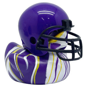 Promocional 2 PULGADAS Operación Pato de goma <span class=keywords><strong>Rugby</strong></span> Bulk Amarillo PVC Flotador Fútbol americano Pato Juguetes Baño Vinilo Juguetes para niños pequeños - Product Image 1