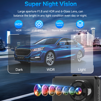 Caméra de tableau de bord de voiture 4K à double objectif 3 pouces, enregistreur DVR avant et arrière avec WiFi, capteur G, enregistrement en boucle, vision nocturne pour la sécurité de la conduite
