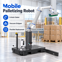 Cobot logistique 6 axes avec préhenseur à vide et base mobile pour l'emballage efficace et le déploiement flexible en entrepôt