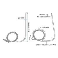 Sensor de Temperatura NTC de Alta Precisión de 1000 mm, Sonda para Horno de Alimentos, Termómetro de Resistencia de 100K, Impermeable IP65, OEM ODM, Grado Alimenticio