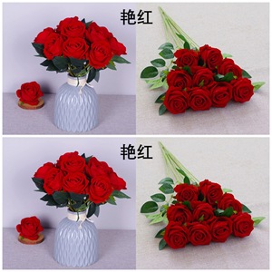 Giá cả cạnh tranh nhân tạo nhung hoa hồng trang trí đám cưới sắp xếp 50cm handmade Trọng lượng nhẹ nhà máy bán buôn - Product Image 4