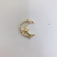 Pendentifs de mode breloques avec lune étoile ours conceptions breloques plaquées or pour Bracelets connecteurs pour accessoires à la mode