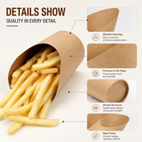 Gobelet en papier kraft biodégradable et imperméable de qualité alimentaire pour frites, poulet frit, personnalisable