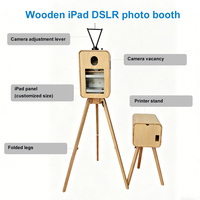 Photomaton portable multifonctionnel réglable de haute qualité en bois rétro, étanche, pour impression en libre-service