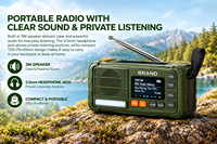 Radio DAB à manivelle d'urgence avec lampe torche LED, haut-parleur DAB+ FM et chargeur de téléphone Power Bank ASA 4500mAh