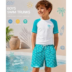 Trajes de Baño FOXA para Niños con Forro de Compresión, Shorts de Baño de Secado Rápido para Niños y Jóvenes, Ropa de Playa, Shorts de Surf - Product Image 3