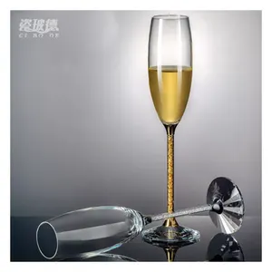 Bicchieri di Champagne personalizzati trasparenti di lusso da 250ML di flauti di Champagne creativi di vendita caldi