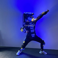 Costumes de scène créatifs OEM, Predator, Iron Soldier, cosplay, tenue de robot LED colorée pour discothèque, bar