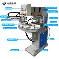 Machine d'impression tampographique semi-automatique haute précision à 2 couleurs et 8 stations avec table rotative et écran tactile pour l'industrie des jouets