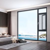 Fenêtre à battant moderne en aluminium à rupture de pont thermique, certifiée NFRC, insonorisée, grand vitrage, certifiée Energy Star, USA
