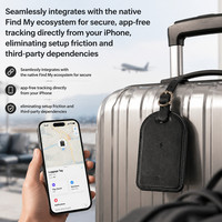 Traceur de bagages intelligent anti-perte en cuir PU avec fonction de localisation sonore, charge sans fil et compatible iOS pour une autonomie prolongée
