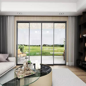 ZEYI Portes coulissantes modernes en alliage d'aluminium ultra-minces Panneaux <span class=keywords><strong>de</strong></span> verre internes à <span class=keywords><strong>seuil</strong></span> affleurant Isolation phonique <span class=keywords><strong>Porte</strong></span> coulissante automatique - Product Image 2