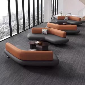 أريكة مكتبية عالية الجودة بنية اللون، أريكة جلدية معيارية مريحة، أريكة معيارية قابلة للإمالة كهربائياً - Product Image 2