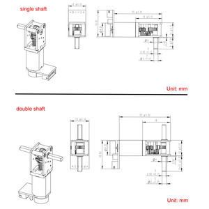 Bringsmart SRY-N20SB 12 Volt DC động cơ điện 3V tốc độ thấp DC động cơ mã hóa 6V nhỏ mô-men xoắn thấp đôi trục DC Worm Gear động cơ - Product Image 5
