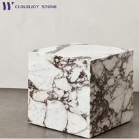 Table Basse Luxe Italienne Marbre Blanc Calacatta Viola Piétement Bas/Socle/Piédestal Moderne pour Salon Mobilier
