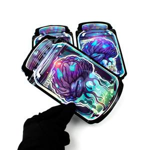 Emballage Sachets refermables en Mylar holographique Aluminium Anti-odeur Plastique Personnalisé 3,5g Sachet alimentaire debout Scellé à la chaleur LDPE Couleur - Product Image 2