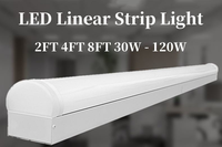 Barre lumineuse LED linéaire 2FT 4FT 8FT 40W 80W 130lm/W 100-277V pour bureau, magasin, garage CE RoHS