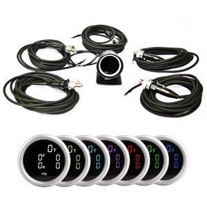 ชุดเกจวัดแรงดันลมแบบดิจิตอลคู่ขนาด 52 มม. พร้อมจอ LED แสดงผล <span class=keywords><strong>5</strong></span> แบบ รองรับแรงดันลม 200 <span class=keywords><strong>Psi</strong></span>/บาร์ สำหรับระบบกันสะเทือนแบบถุงลม ผลิตใหม่ ราคาประหยัด - Product Image 6