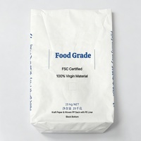 Sac composite en papier kraft de qualité alimentaire avec doublure tissée en PP/PE, fond carré, écologique, pour l'emballage d'amidon alimentaire, d'additifs et de mélanges de boulangerie, certifié BRC