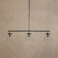 Suspension linéaire industrielle minimaliste moderne américaine, lustre conique style ferme pour salle à manger, chambre, comptoir de bar