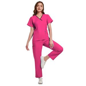 Vente en gros de blouses personnalisées pour femmes ensemble de gommages uniformes d'infirmière médicale pour infirmières confortable tissé mode costume d'hôpital - Product Image 5