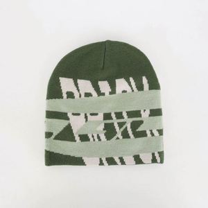 Chapeau beanie en acrylique jacquard rayé de haute qualité, brodé à la main, unisexe, pour l'hiver, circonférence de la tête 56-58 cm, usage quotidien - Product Image 2