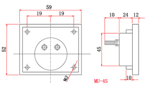 MU-45 Rectangle Shape Pointer Type Panel Voltage Meter Moving Rion Structure AC <strong>Voltmeter</strong> 59*52mm - Product Image 2