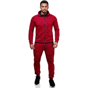 Chándal Deportivo Informal para Hombre con Logotipo Personalizado OEM, con Cremallera, para Gimnasio, Material Suave y Cómodo, con Color Personalizado - Product Image 1